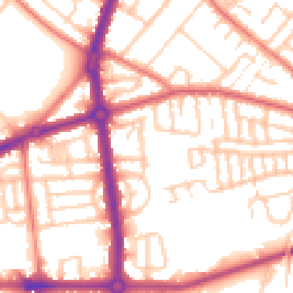 Daytime road noise heatmap for L20 0BZ