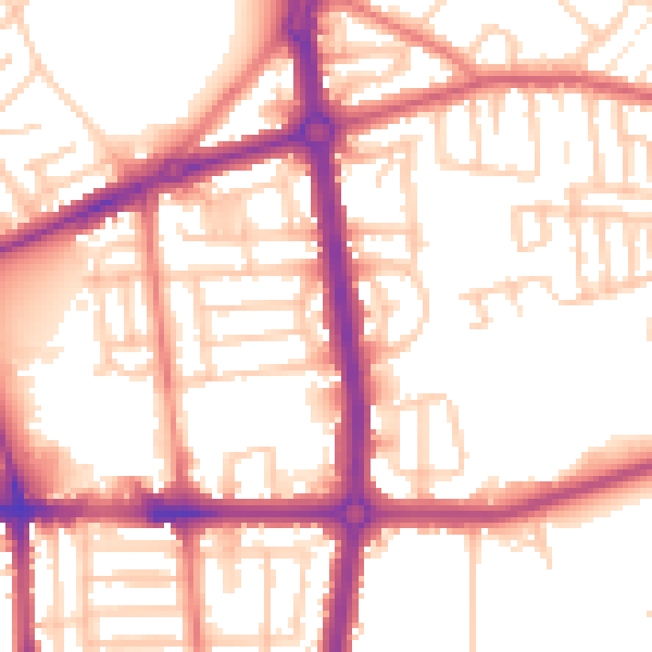 Daytime road noise heatmap for L20 0DB