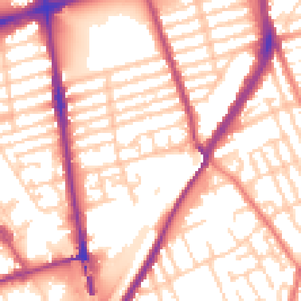 Daytime road noise heatmap for L20 2BN