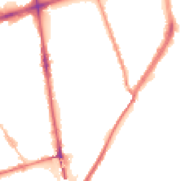 Night-time road noise heatmap for L20 2BZ