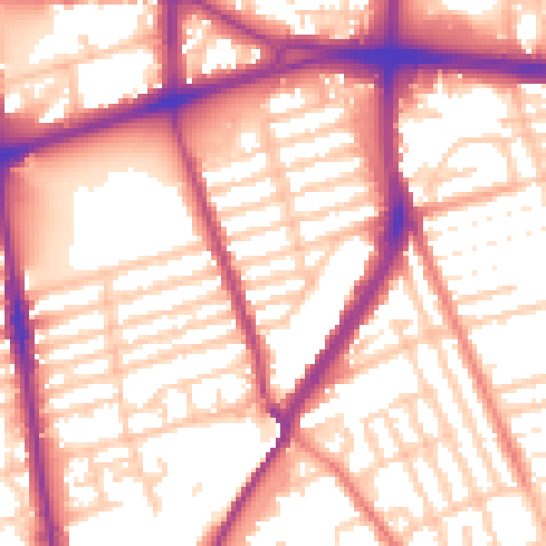 Daytime road noise heatmap for L20 2HA