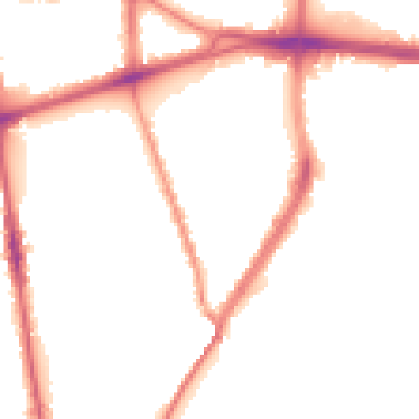 Night-time road noise heatmap for L20 2HA