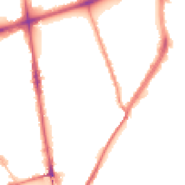 Night-time road noise heatmap for L20 2HU