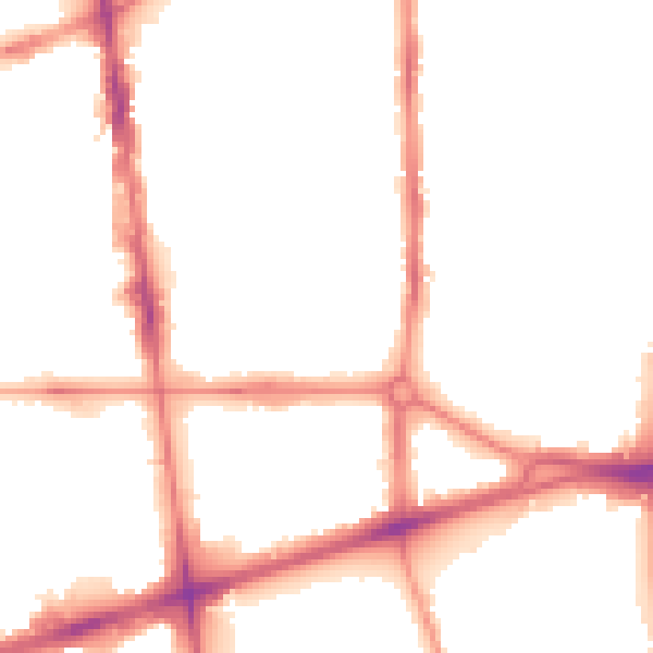 Night-time road noise heatmap for L20 3BX