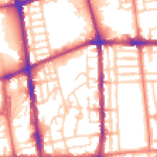 Daytime road noise heatmap for L20 3JN