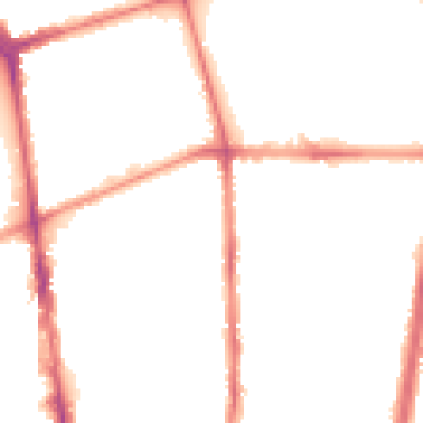 Night-time road noise heatmap for L20 3NS