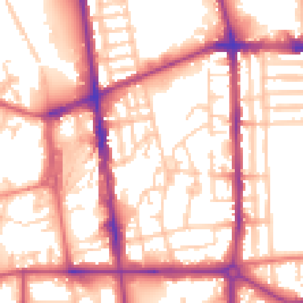 Daytime road noise heatmap for L20 3TY