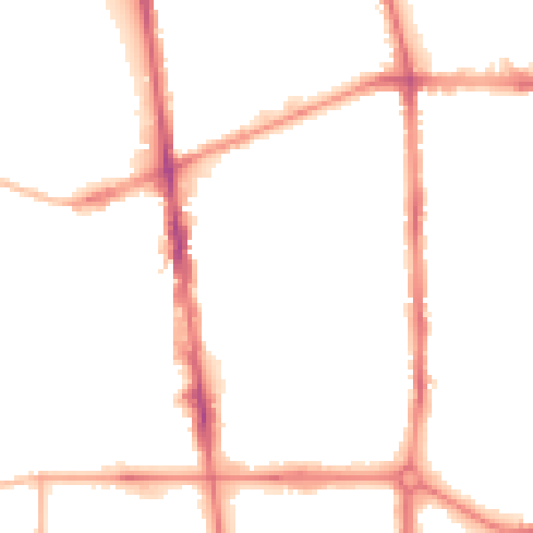 Night-time road noise heatmap for L20 3TY