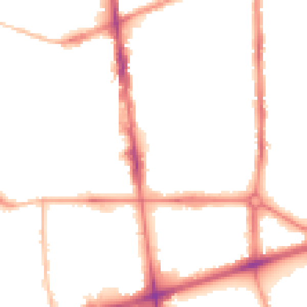 Night-time road noise heatmap for L20 3UQ