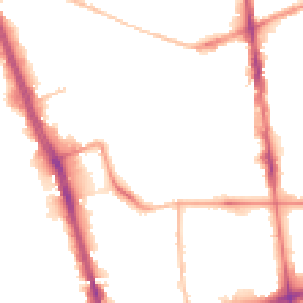 Night-time road noise heatmap for L20 4AY
