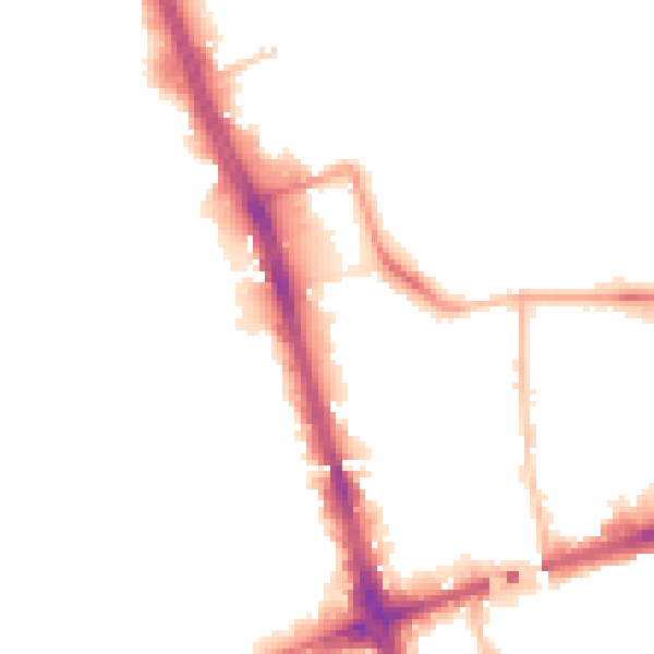 Night-time road noise heatmap for L20 4DG