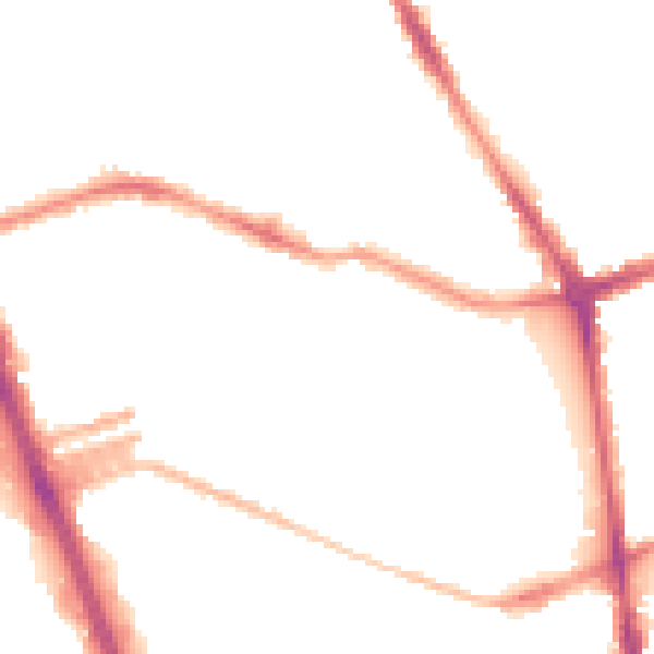 Night-time road noise heatmap for L20 4PB