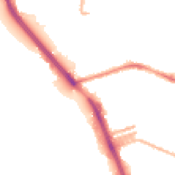 Night-time road noise heatmap for L20 4QJ