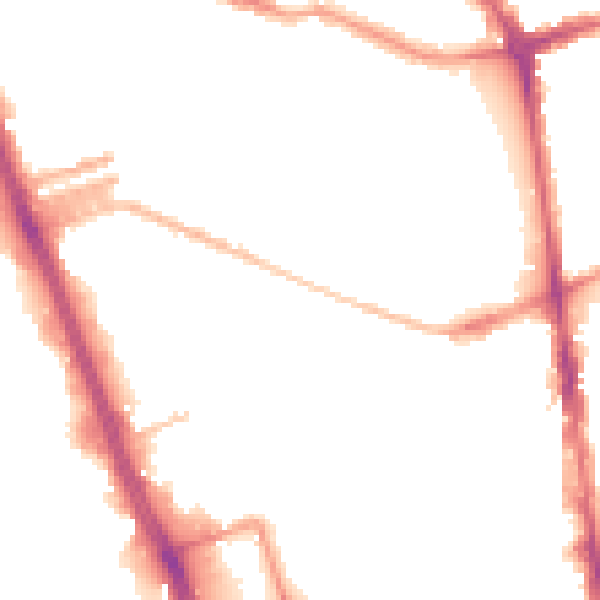 Night-time road noise heatmap for L20 4UZ