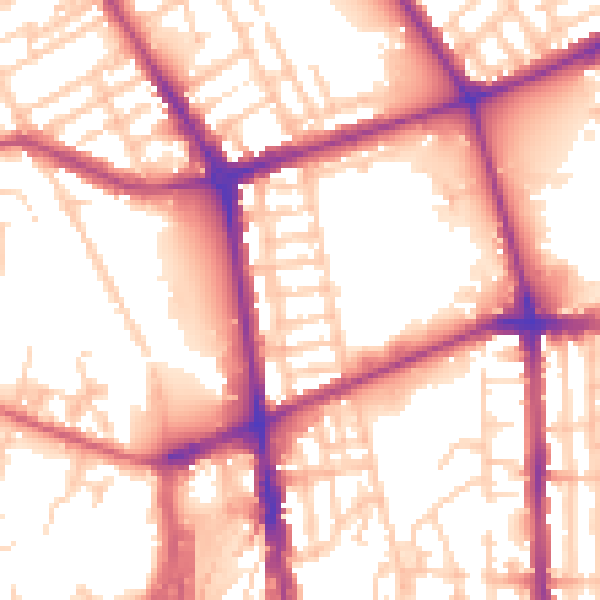 Daytime road noise heatmap for L20 5BE