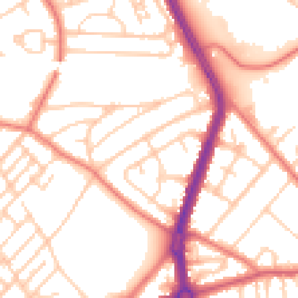 Daytime road noise heatmap for L20 6JD