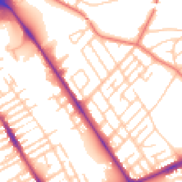 Daytime road noise heatmap for L20 6LD