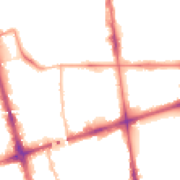 Night-time road noise heatmap for L20 7AZ