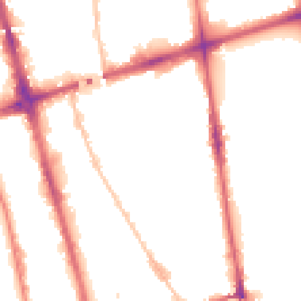 Night-time road noise heatmap for L20 7DL