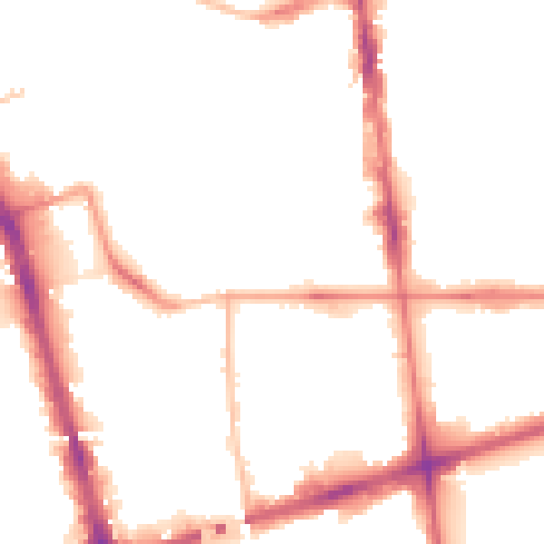 Night-time road noise heatmap for L20 7HQ