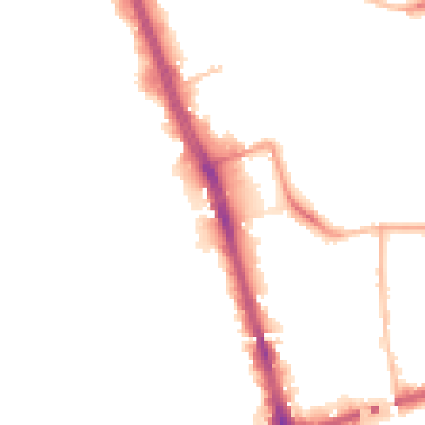Night-time road noise heatmap for L20 8EG