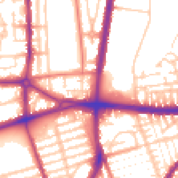 Daytime road noise heatmap for L20 9HA