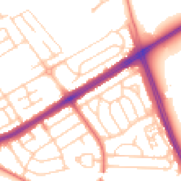 Daytime road noise heatmap for L21 5HE