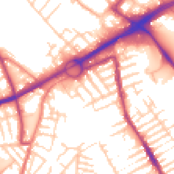 Daytime road noise heatmap for L21 6NA