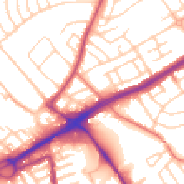 Daytime road noise heatmap for L21 7LZ