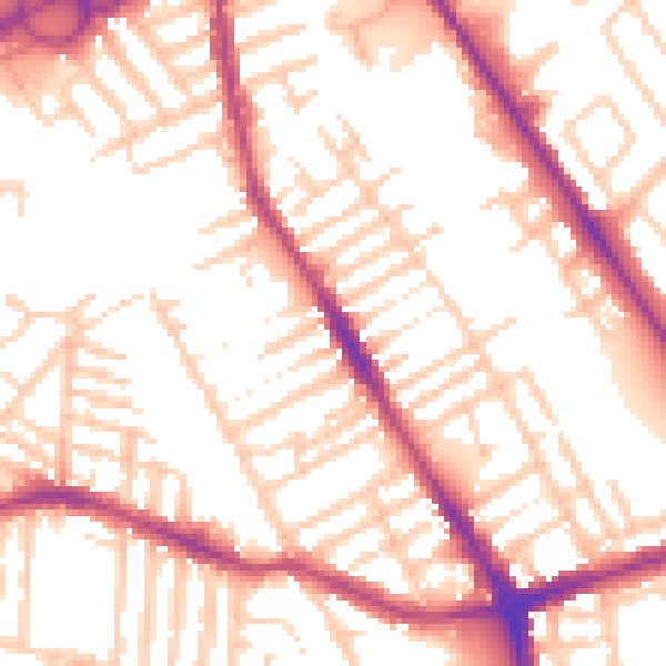 Daytime road noise heatmap for L21 8JT