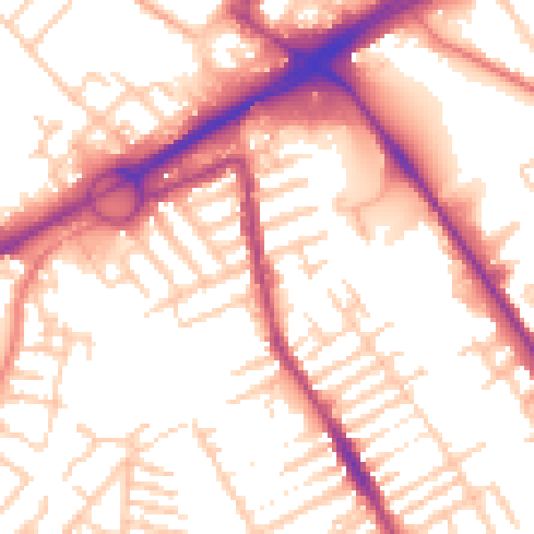 Daytime road noise heatmap for L21 8NP