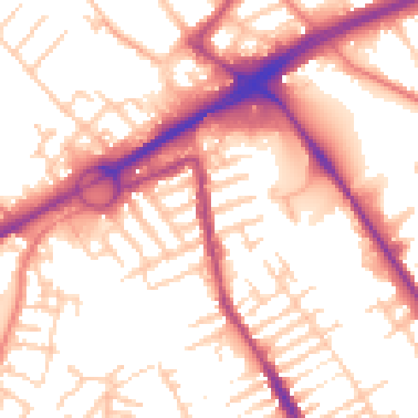 Daytime road noise heatmap for L21 8NW