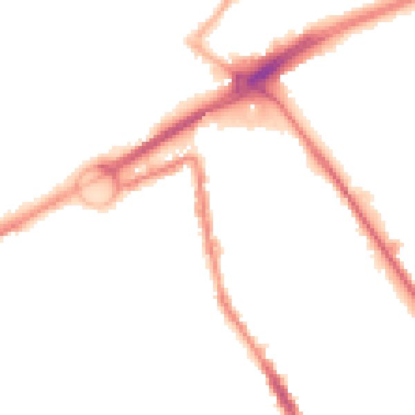 Night-time road noise heatmap for L21 8NW