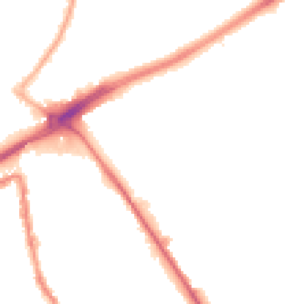 Night-time road noise heatmap for L21 8QU