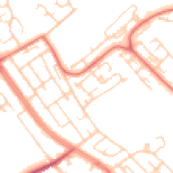 Daytime road noise heatmap for L28 0QE