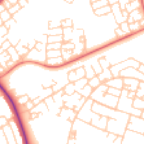 Daytime road noise heatmap for L32 1BL