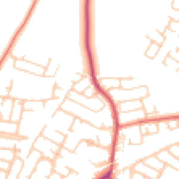 Daytime road noise heatmap for L32 2BQ