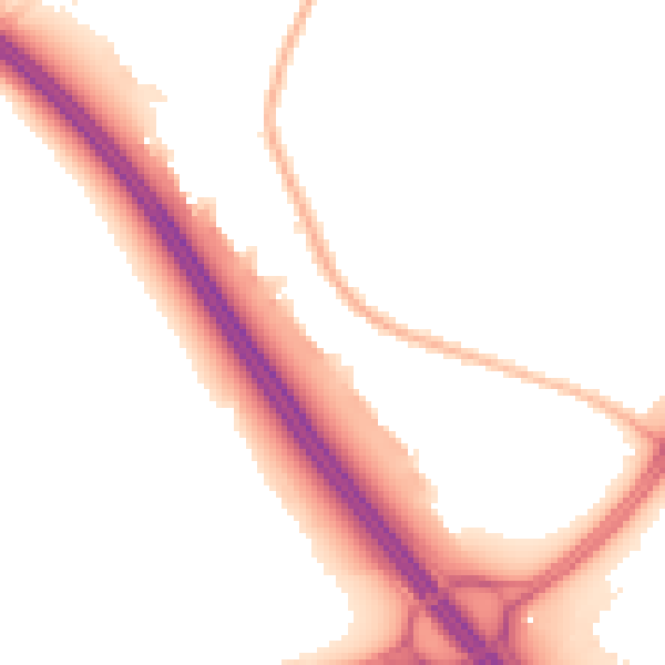 Night-time road noise heatmap for L32 4RY