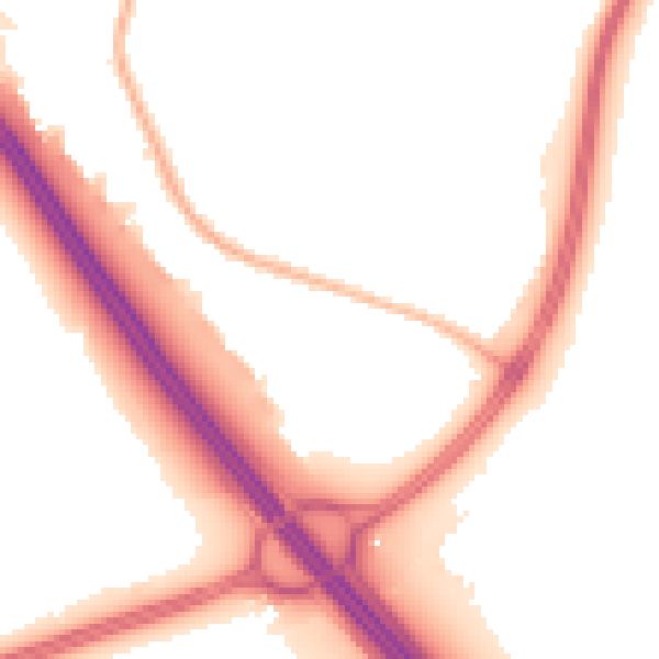 Night-time road noise heatmap for L32 4TD
