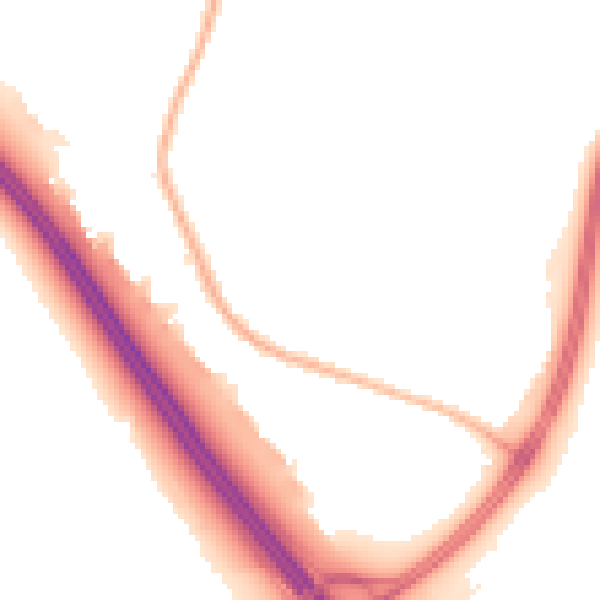 Night-time road noise heatmap for L32 4UE