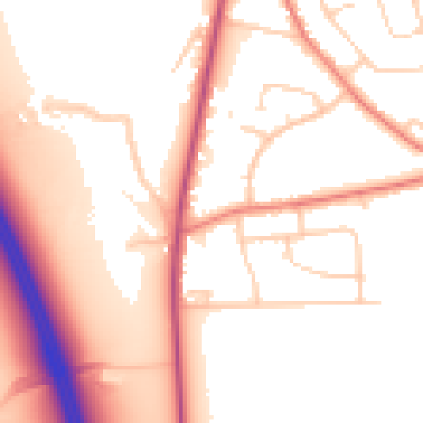 Daytime road noise heatmap for L34 0EN