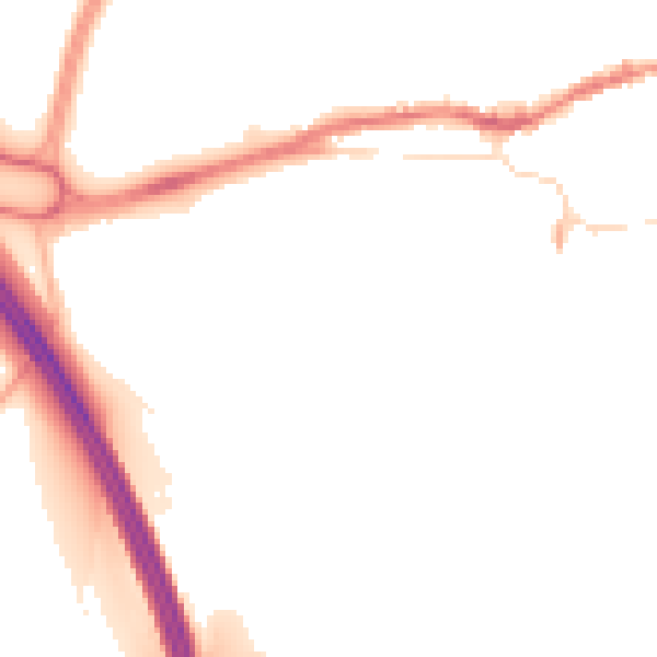 Night-time road noise heatmap for L34 1NA