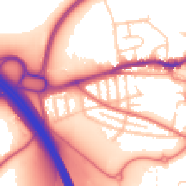 Daytime road noise heatmap for L34 1NE