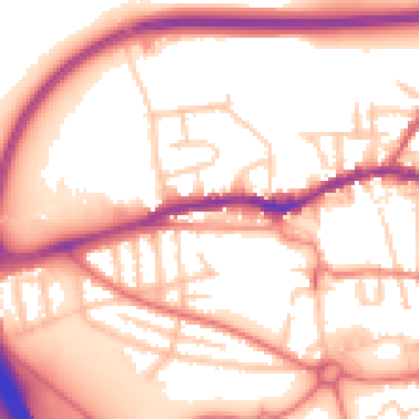 Daytime road noise heatmap for L34 1NY