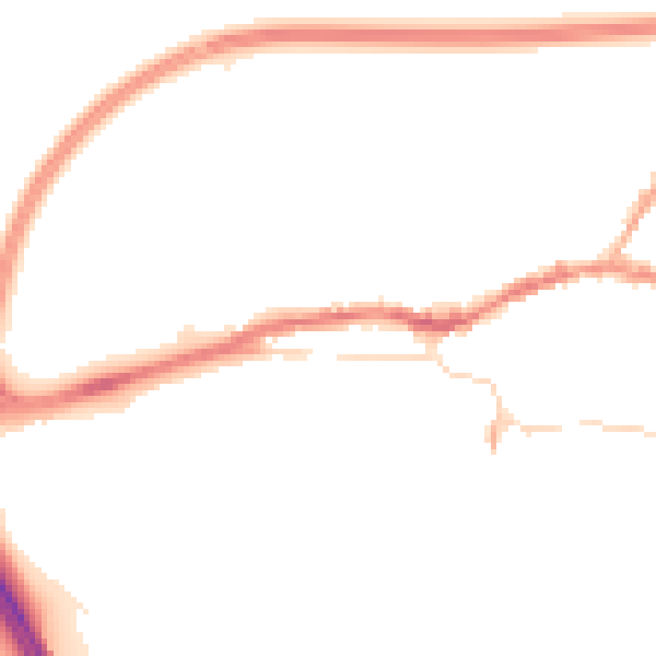 Night-time road noise heatmap for L34 1NY