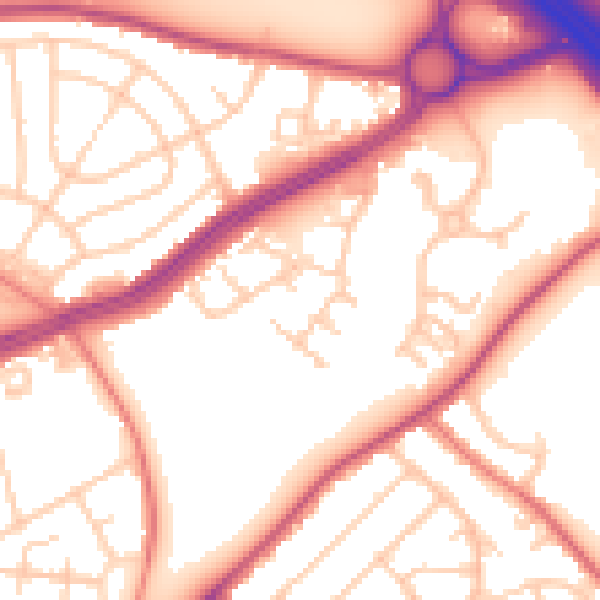 Daytime road noise heatmap for L34 1PZ