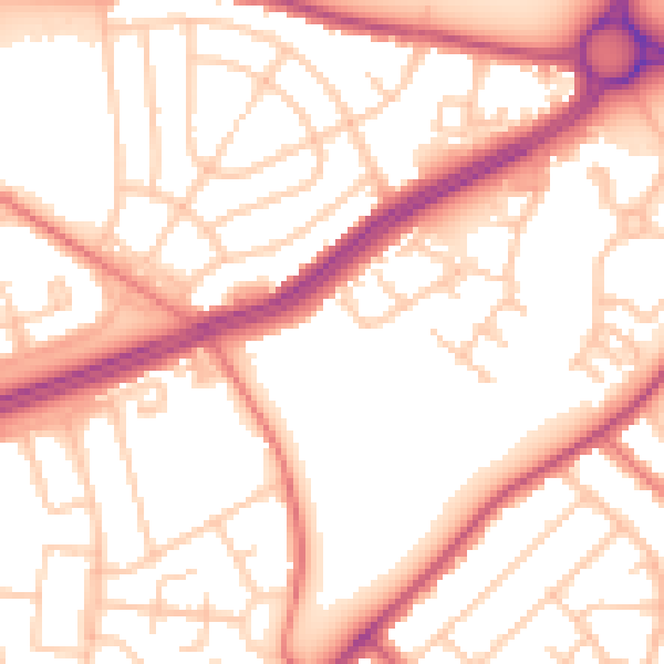 Daytime road noise heatmap for L34 1QB
