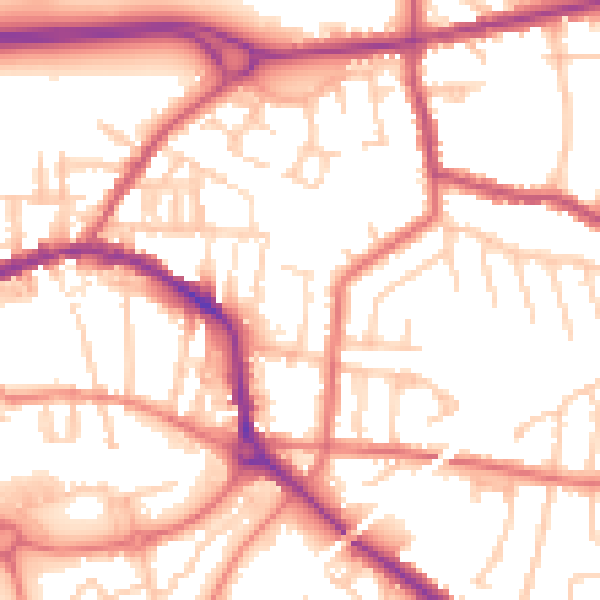 Daytime road noise heatmap for L34 2TJ