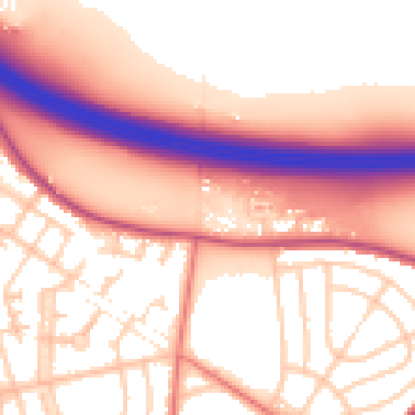 Daytime road noise heatmap for L34 4AJ