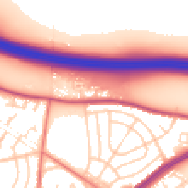 Daytime road noise heatmap for L34 4AY